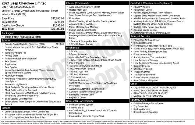 2021 Jeep Cherokee Limited