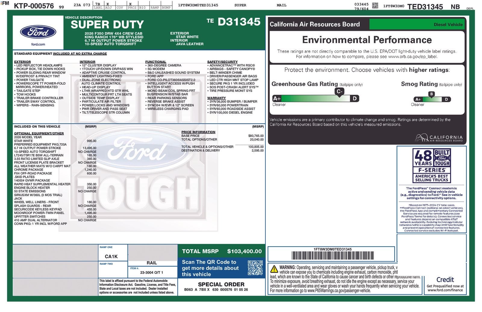 2026 Ford F-350SD King Ranch DRW