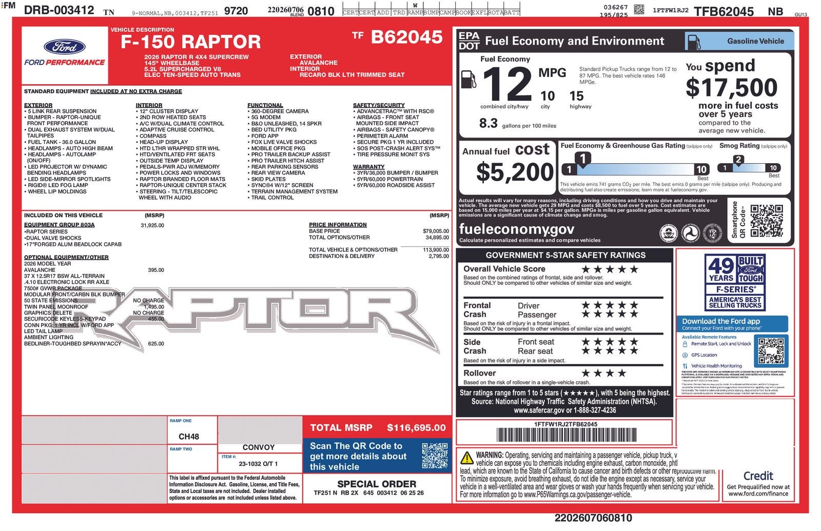 2026 Ford F-150 Raptor IN-TRANSIT