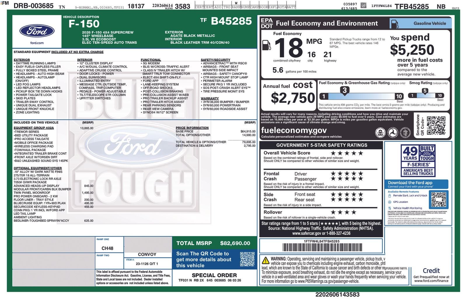 2026 Ford F-150 Tremor IN-TRANSIT