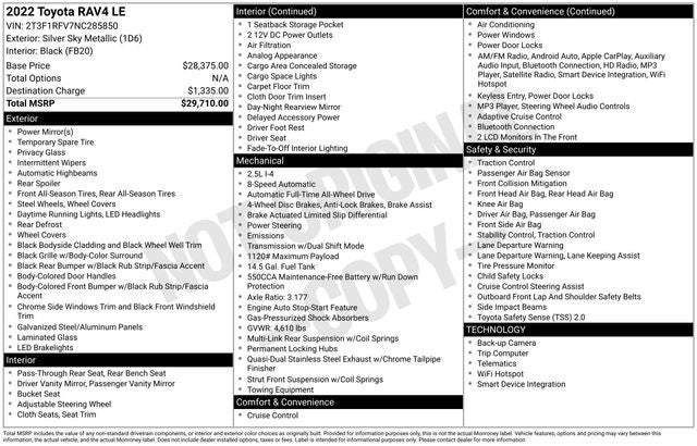 2022 Toyota RAV4 LE