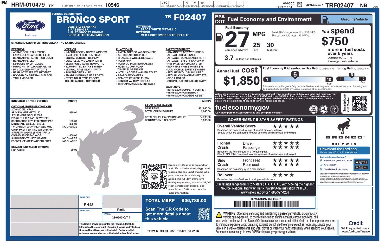 2026 Ford Bronco Sport Big Bend IN-TRANSIT