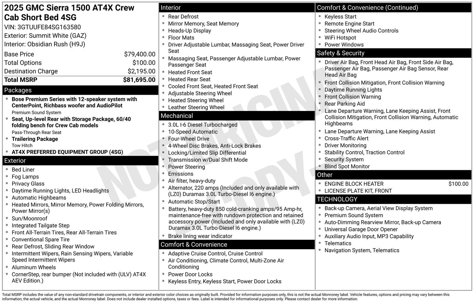 2025 GMC Sierra 1500 AT4X
