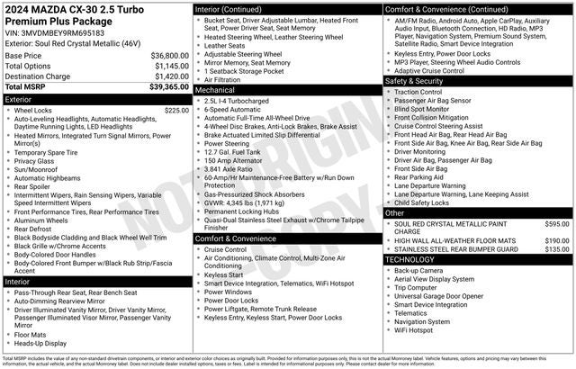 2024 Mazda Mazda CX-30 2.5 Turbo Premium Plus Package w/Premium Plus Package