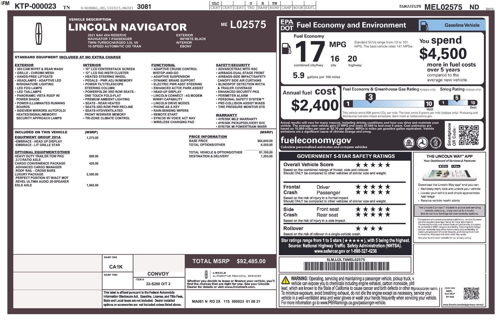 2021 Lincoln Navigator Reserve