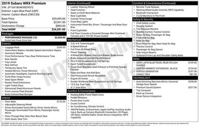 2019 Subaru WRX Premium
