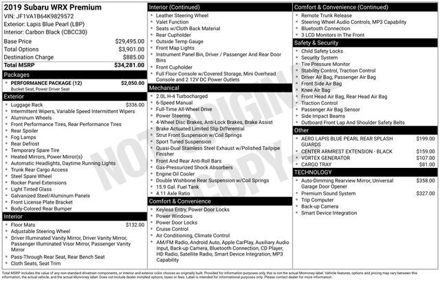 2019 Subaru WRX Premium