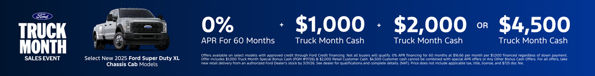 Select New 2025 Ford Super Duty XL Chassis Cab Models