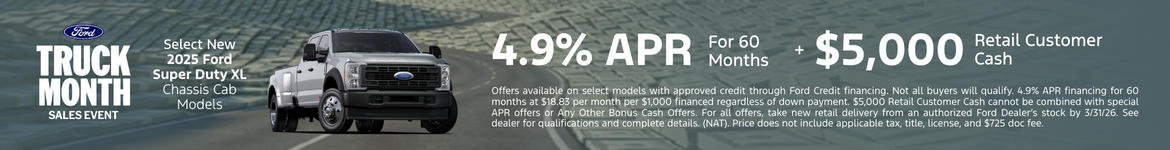 Select New 2025 Ford Super Duty XL Chassis Cab Models