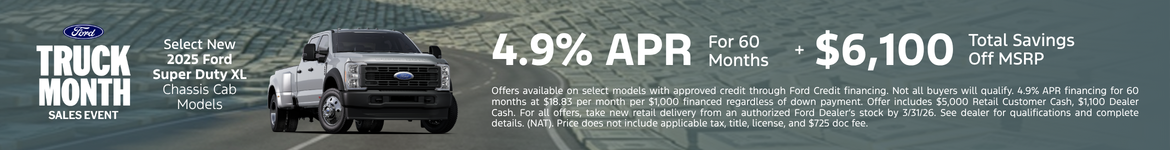 Select New 2025 Ford Super Duty XL Chassis Cab Models