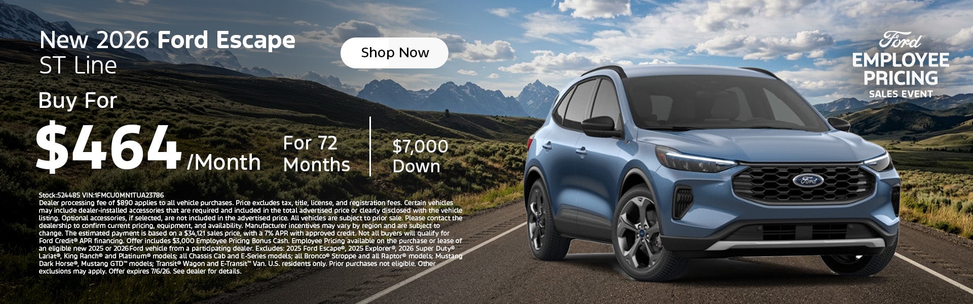 New 2026 Ford Escape ST Line