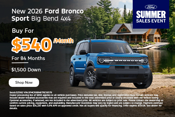 New 2026 Ford Bronco Sport Big Bend 4x4 