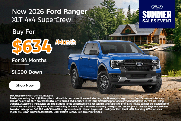 New 2026 Ford Ranger XLT 4x4 SuperCrew 