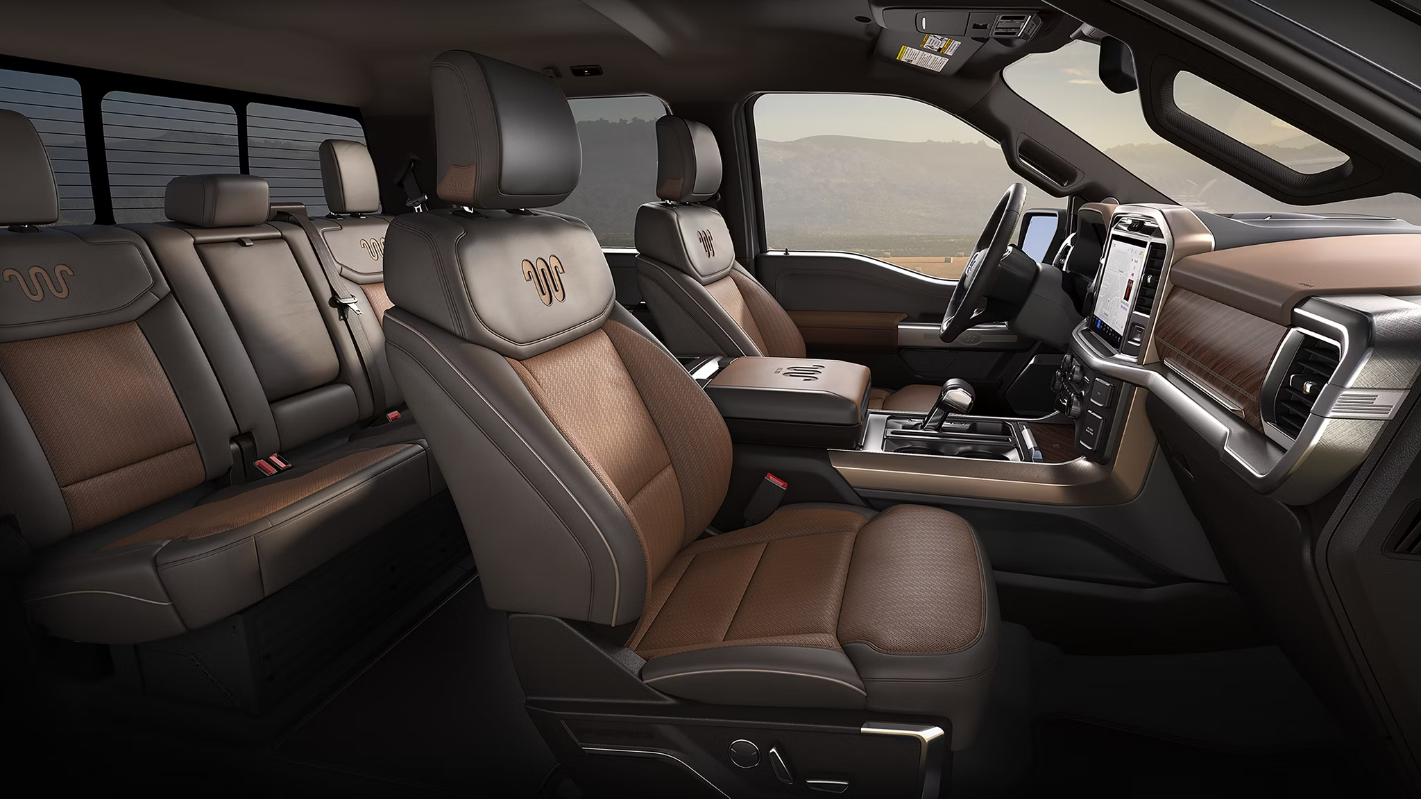 2026 Ford F-150 front and rear seats interior
