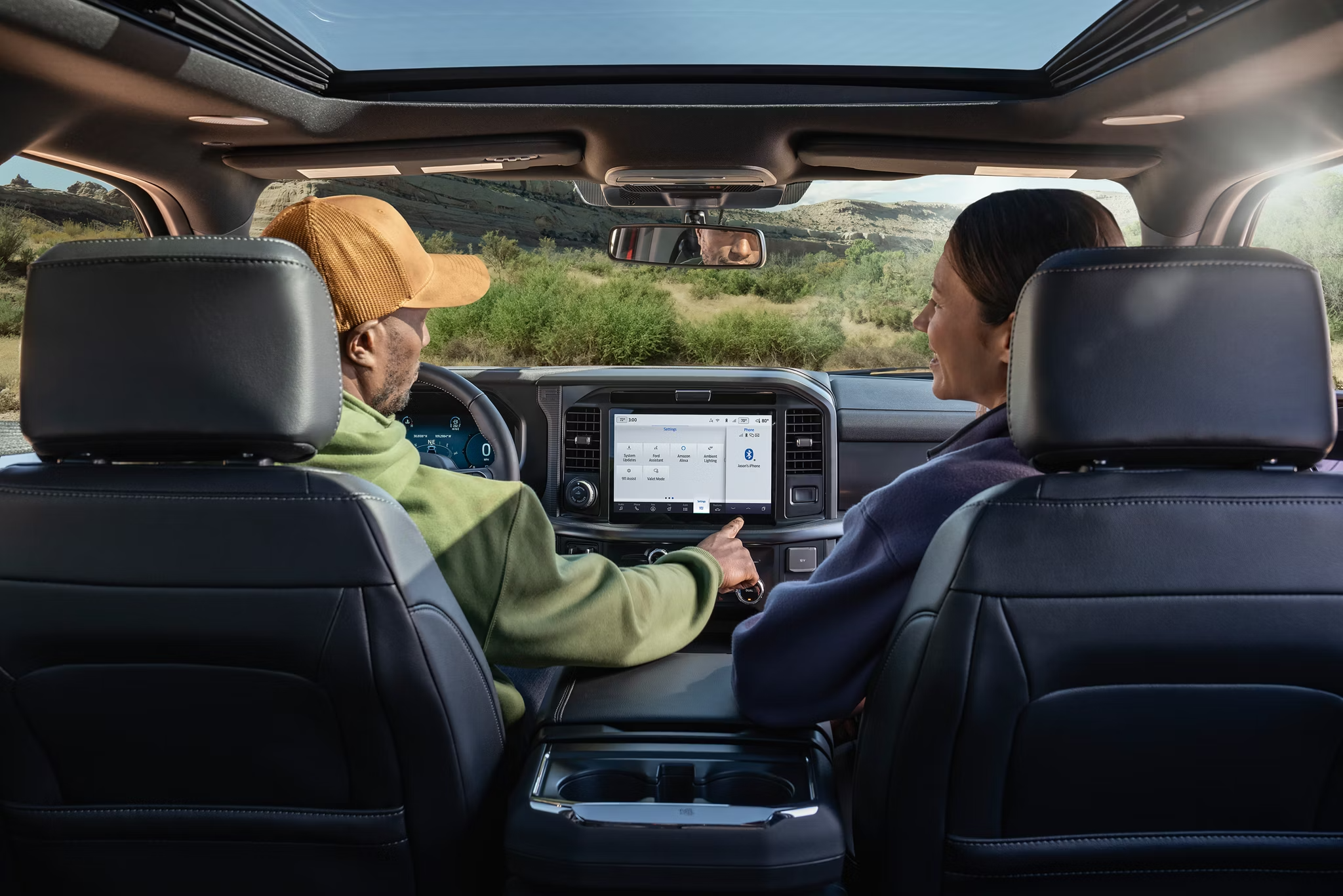 2026 Ford F-150 interior shot rear to front connectivity