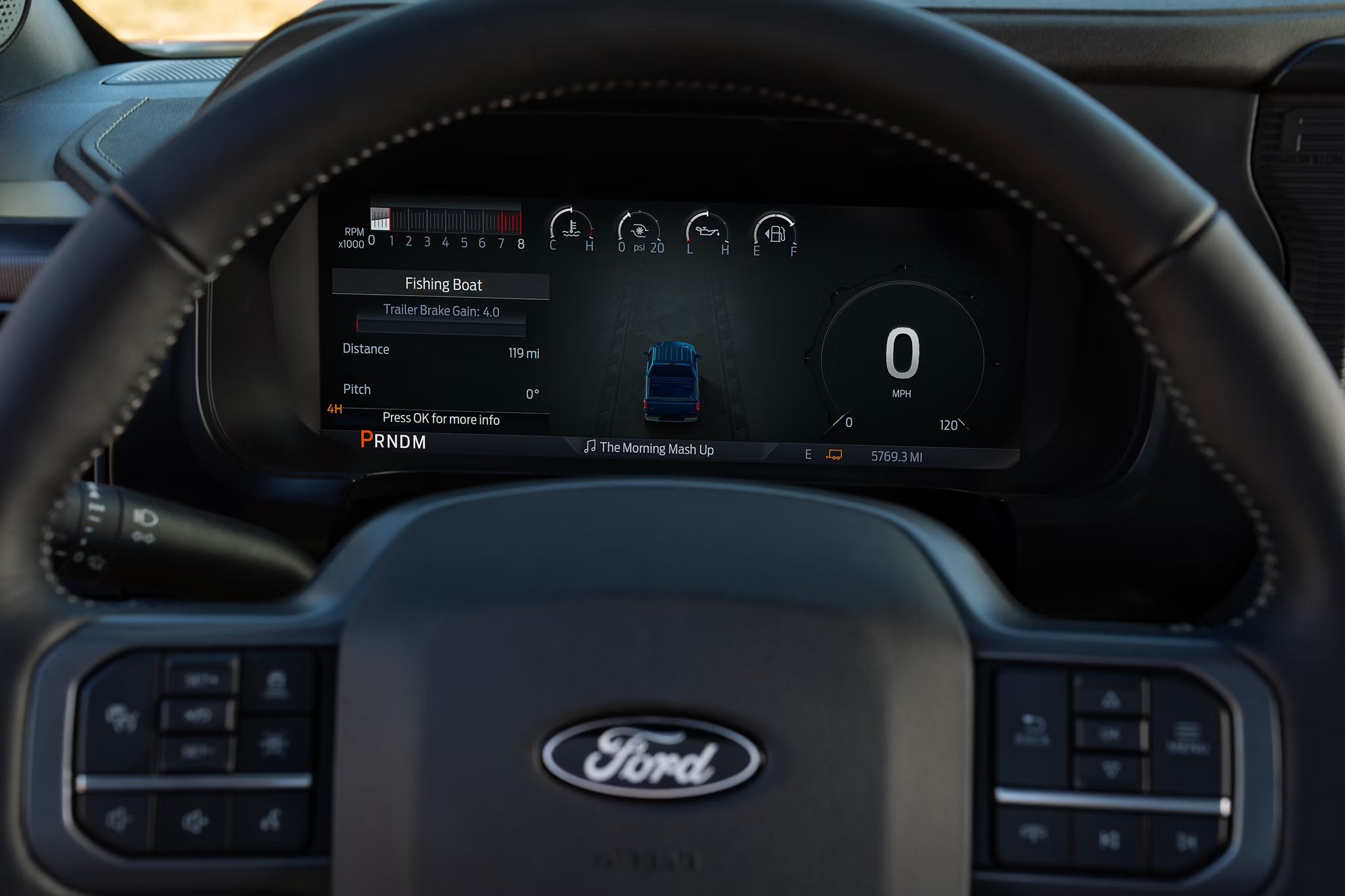 2026 Ford F-150 interior dashboard and steering wheel