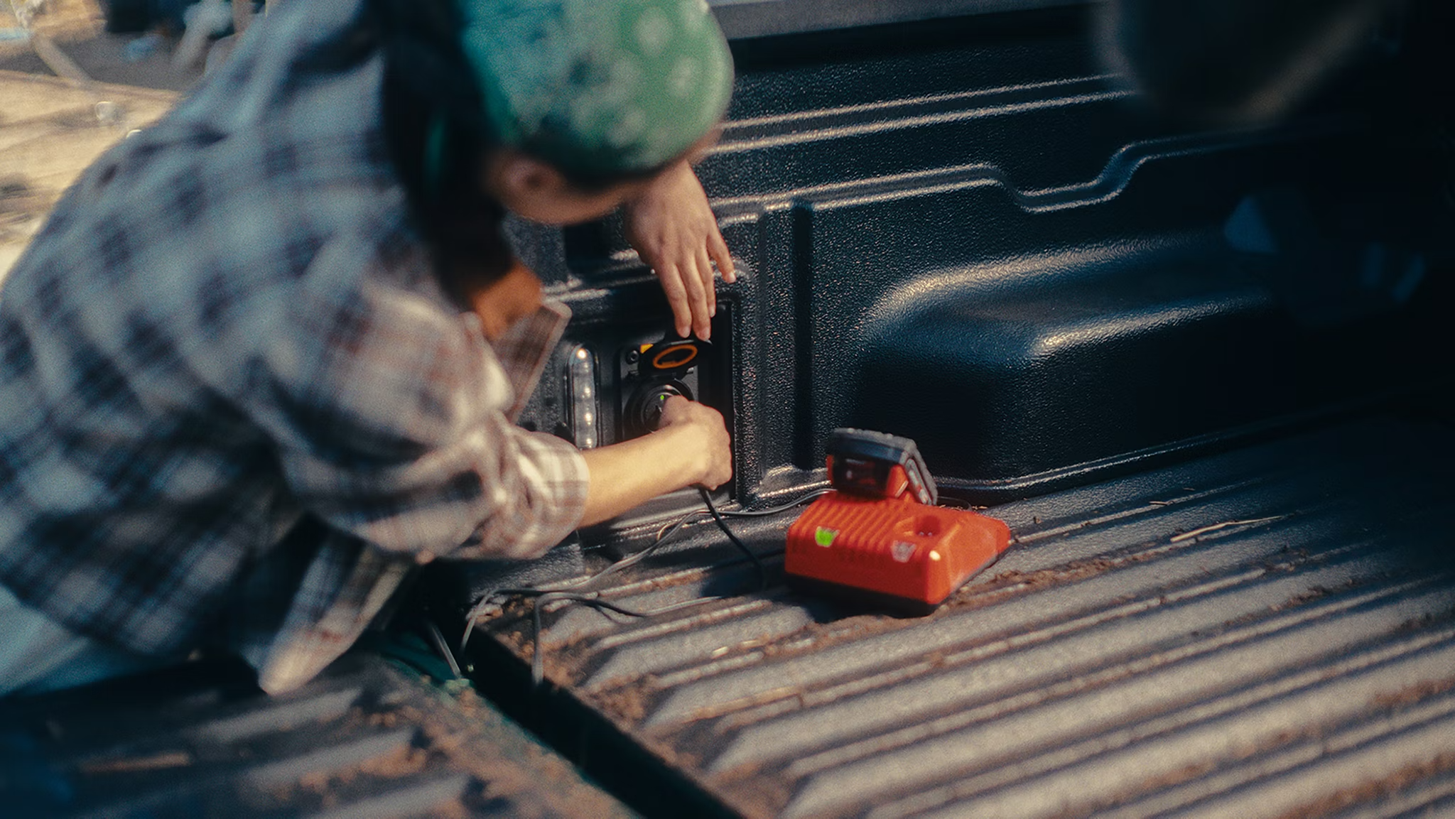 2026 Ford Maverick truck bed with power outlet closeup