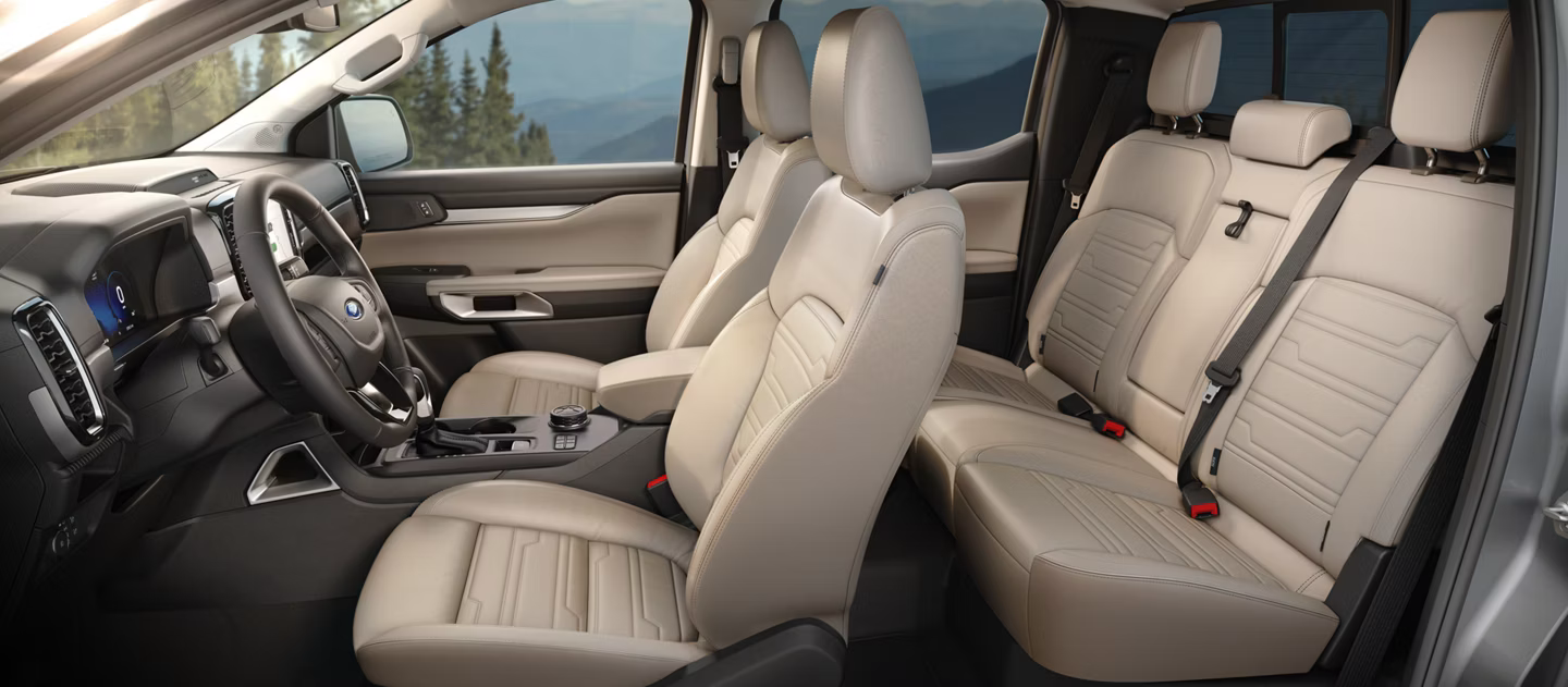 2026 Ford Ranger front and rear seats interior
