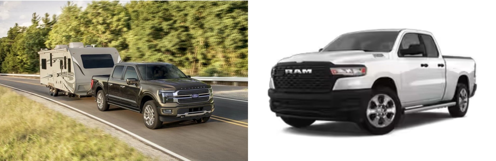 2025 ford f-150 and ram 1500 side by side
